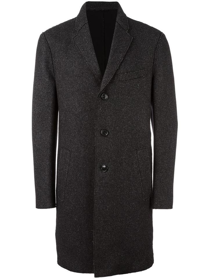 Michael Kors Single Breasted Coat, Men's, Size: Medium, Black, Cotton/nylon/wool