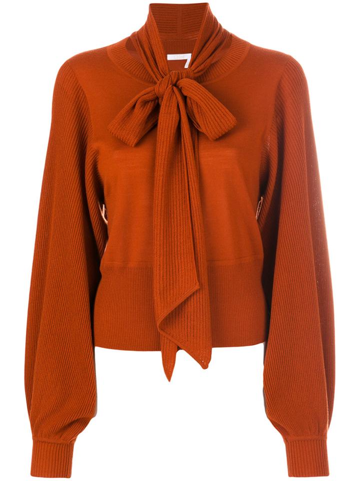 Chloé Pussy Bow Sweater - Yellow & Orange