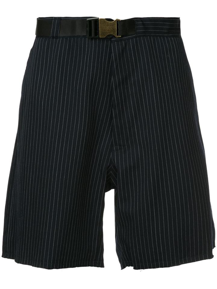 Facetasm Striped Casual Shorts - Blue