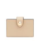 Fendi Gusseted Card Holder - Nude & Neutrals