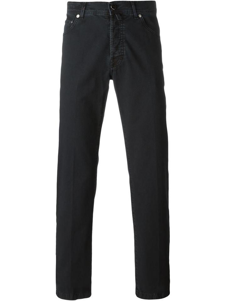 Kiton Straight Leg Jeans, Men's, Size: 36, Grey, Cotton/spandex/elastane