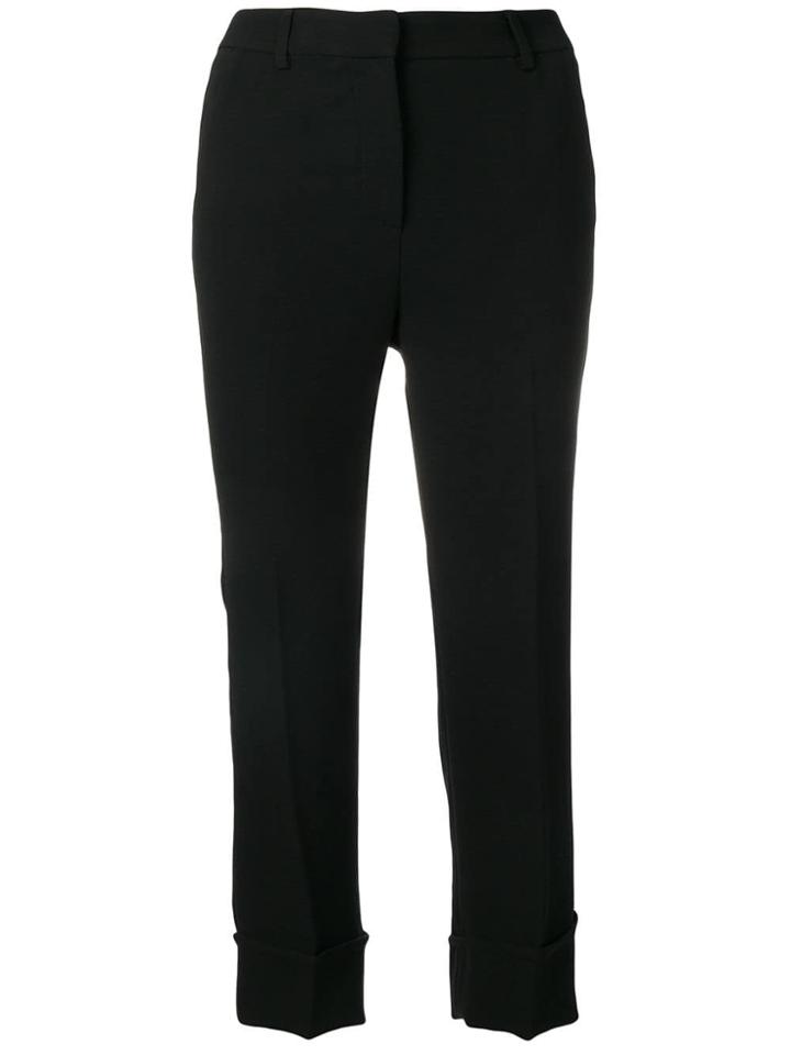 L'autre Chose Slim-fit Cropped Trousers - Black