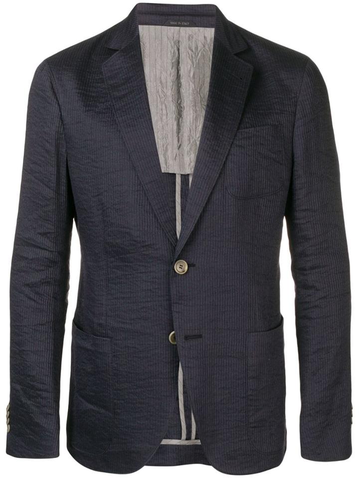 Giorgio Armani Ribbed Blazer Jacket - Blue