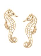 Oscar De La Renta Seahorse Clip Earrings - Metallic