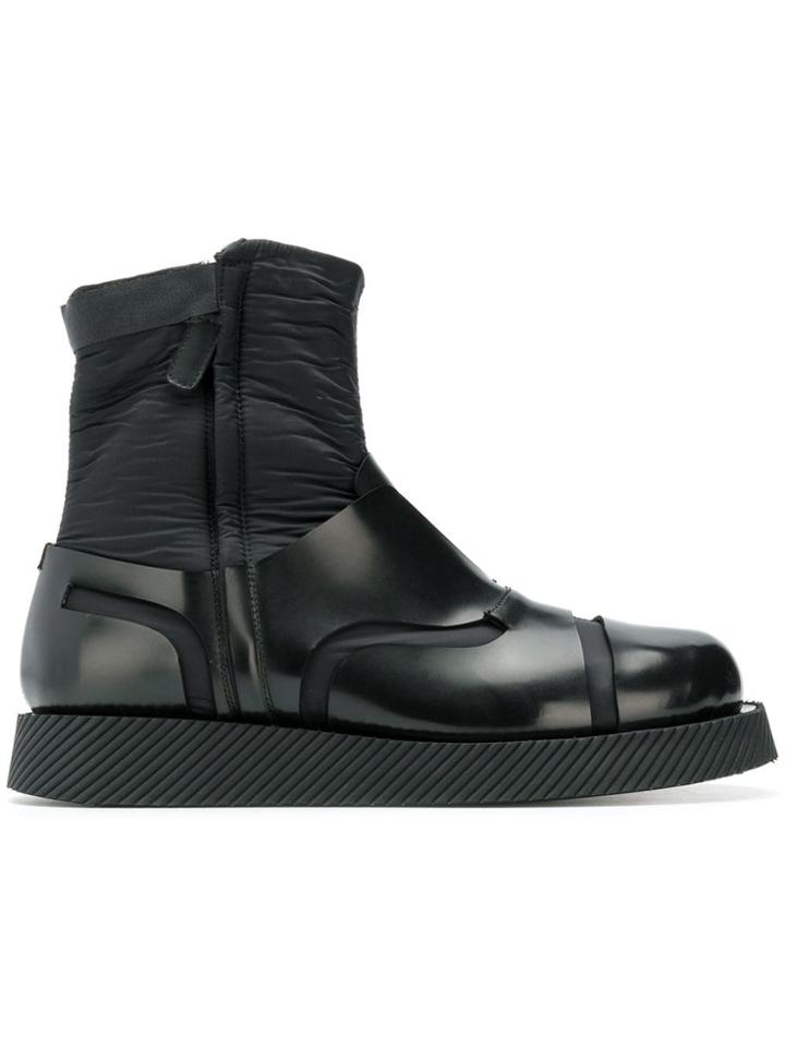 Jil Sander Contrast Material Boots - Black