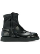 Jil Sander Contrast Material Boots - Black