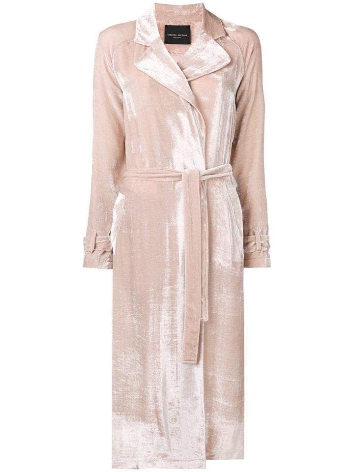 Roberto Collina Velvet Belted Coat - Pink