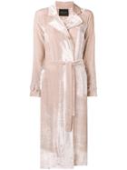 Roberto Collina Velvet Belted Coat - Pink
