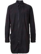 Assin Zipped Long Plaid Shirt, Men's, Size: Medium, Black, Cotton