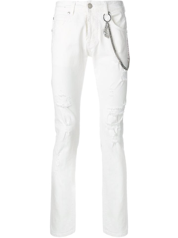 Pierre Balmain Ripped Effect Jeans - White