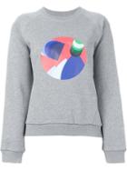 Courrèges Graphic Print Sweatshirt, Women's, Size: 1, Grey, Cotton