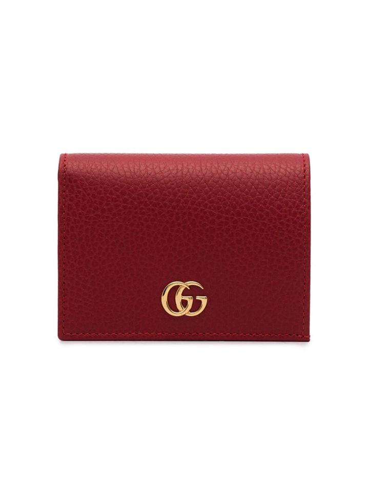 Gucci Red Gg Marmont Leather Wallet