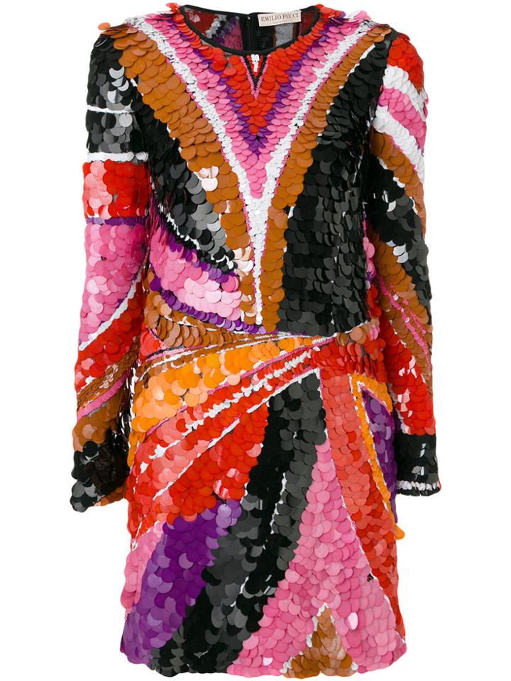 Emilio Pucci Sequinned Mini Dress - Multicolour
