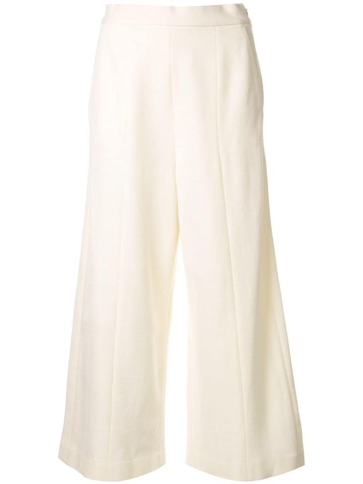Anteprima Cropped Wide Leg Trousers - White