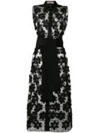 D.exterior Long Floral Embroidered Waistcoat - Black