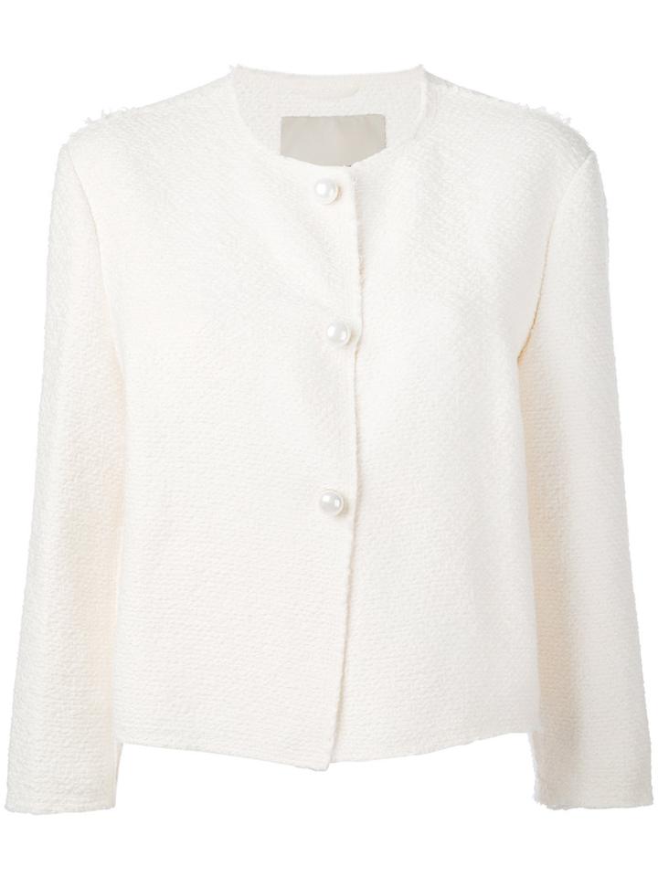 Ermanno Scervino - Tweed Jacket - Women - Cotton/linen/flax/polyamide/polyester - 44, White, Cotton/linen/flax/polyamide/polyester