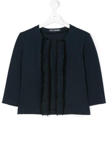 European Culture Kids Ruffle-trimmed Top - Blue