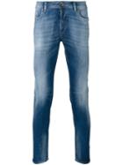 Diesel Stonewashed Slim-fit Jeans, Men's, Size: 31, Blue, Cotton/spandex/elastane