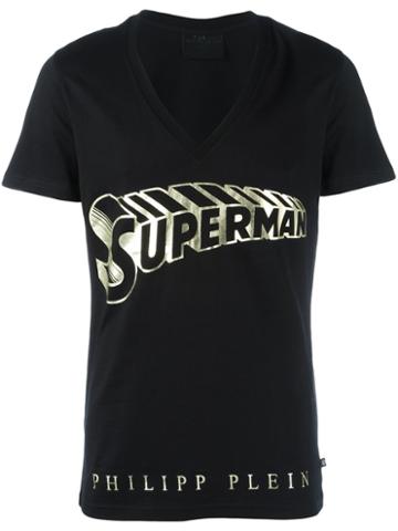 Philipp Plein 'superman' T-shirt, Men's, Size: Large, Black, Cotton