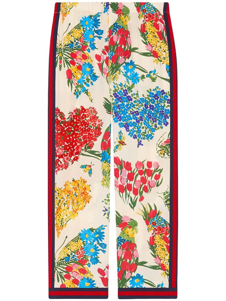 Gucci Corsage Print Silk Pajama Pant - Multicolour