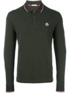 Moncler Long Sleeve Polo Shirt, Men's, Size: Large, Green, Cotton