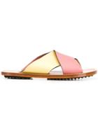 Marni Contrast Panels Slides - Pink