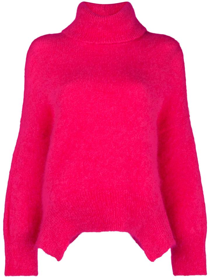 Valentino Curved Hem Jumper - Pink & Purple