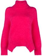 Valentino Curved Hem Jumper - Pink & Purple