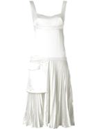 Victoria Beckham Lateral Pocket Pleated Dress - White