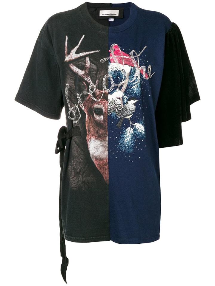 Night Market Printed Panel T-shirt - Blue