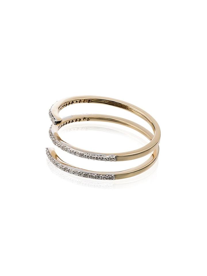 Mateo 14k Gold Diamond Spiral Ring - Metallic