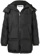 Versus Logo Print Puffer Jacket - Black