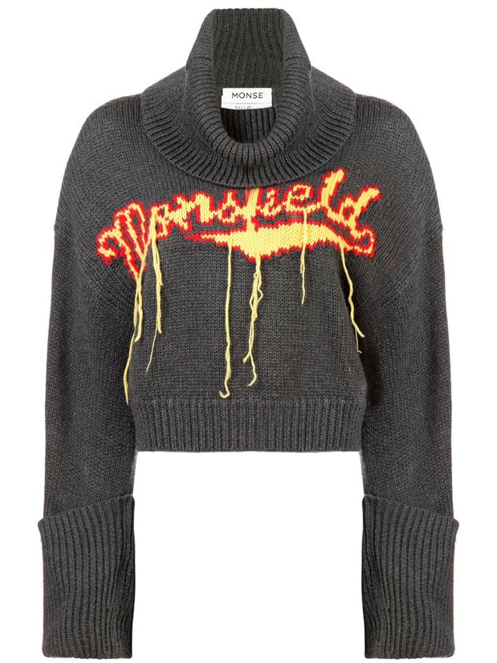 Monse Logo Turtleneck Jumper - Grey