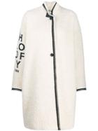Philosophy Di Lorenzo Serafini Long Printed Logo Coat - White
