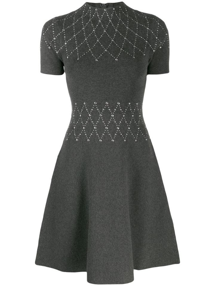Sandro Paris Short Stud-embellished Dress - Grey
