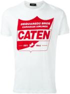 Dsquared2 Caten Print T-shirt, Men's, Size: Xl, White, Cotton