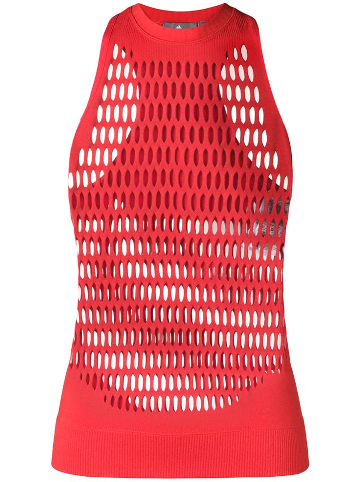 Adidas By Stella Mccartney Mesh Knit Tank Top - Red