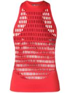 Adidas By Stella Mccartney Mesh Knit Tank Top - Red