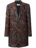 Maison Margiela Splash Print Coat, Men's, Size: 52, Grey, Silk/cotton/polyamide/virgin Wool