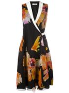 Lanvin Floral Print Dress, Women's, Size: 36, Orange, Silk