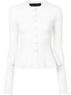 Proenza Schouler Knit Peplum Cardigan - White