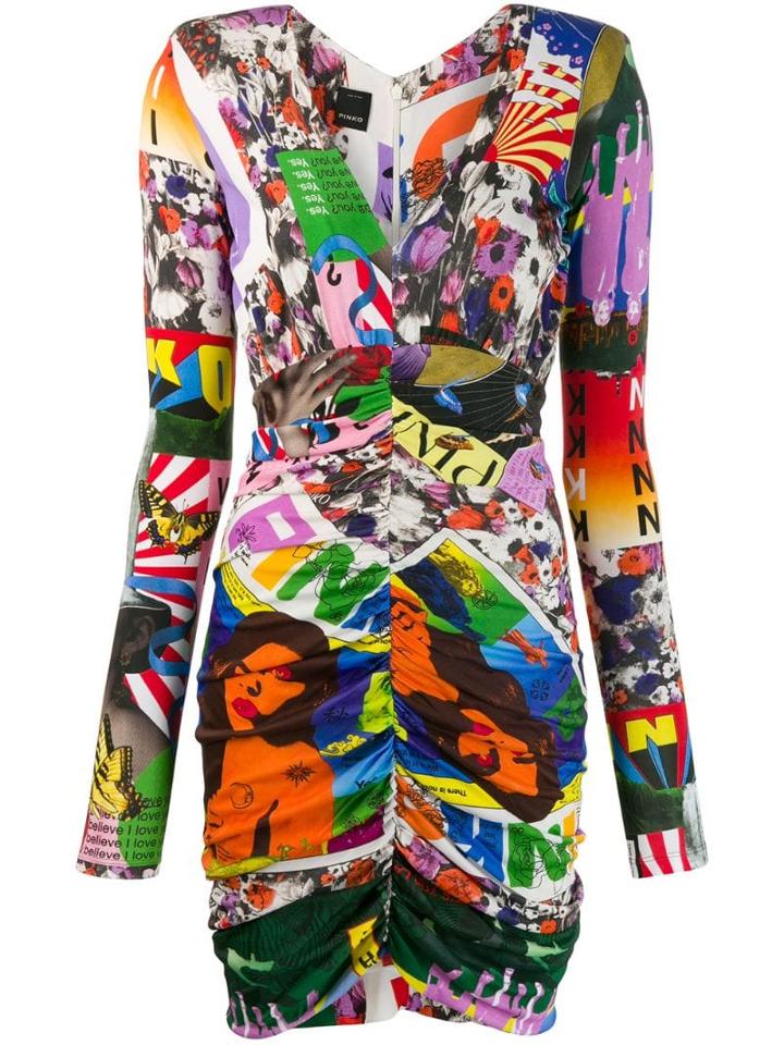 Pinko Ruched Mini Dress