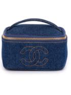 Chanel Vintage Denim Cosmetic Case, Blue