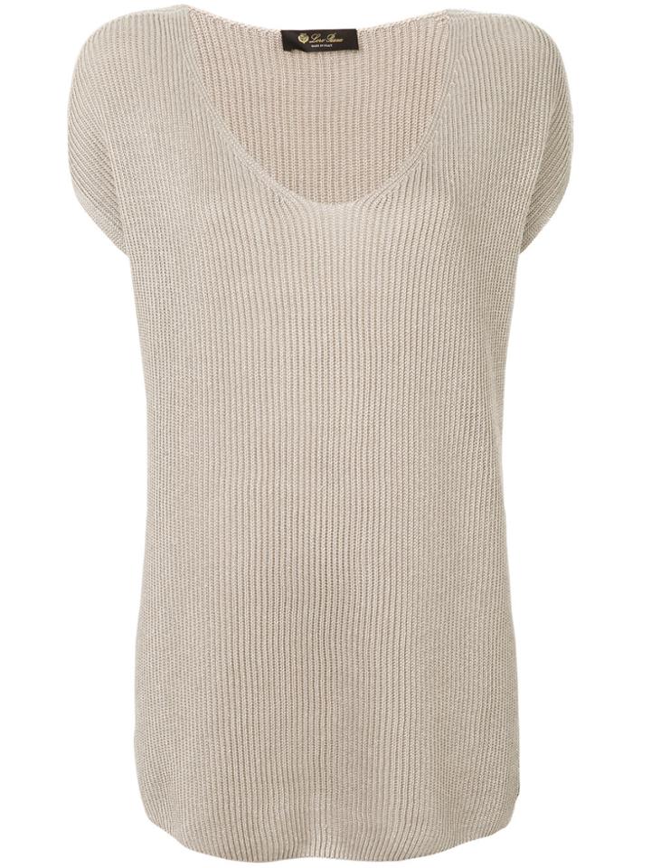 Loro Piana Ribbed-knit Top - Nude & Neutrals