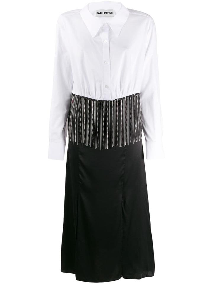 Each X Other Satin Shirt Dress - Black