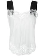 Givenchy Contrast Strap Lace Camisole, Women's, Size: 38, White, Silk/cotton/polyamide