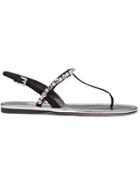 Prada Embellished Slingback Sandals - Metallic