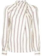 Gabriela Hearst Boot Print Silk Blouse - White