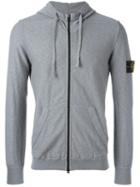 Stone Island Zip Hoodie, Men's, Size: Medium, Grey, Cotton/polyamide