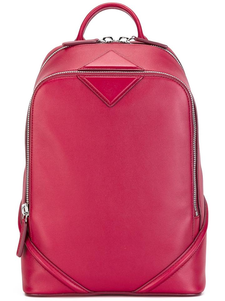 Mcm Zip Up Backpack - Red